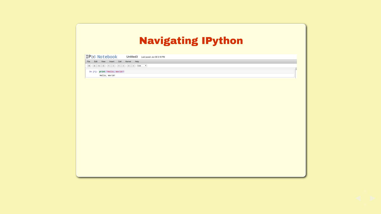 Slide: Navigating IPython