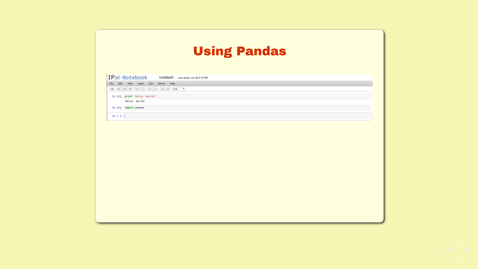 Slide: Using Pandas