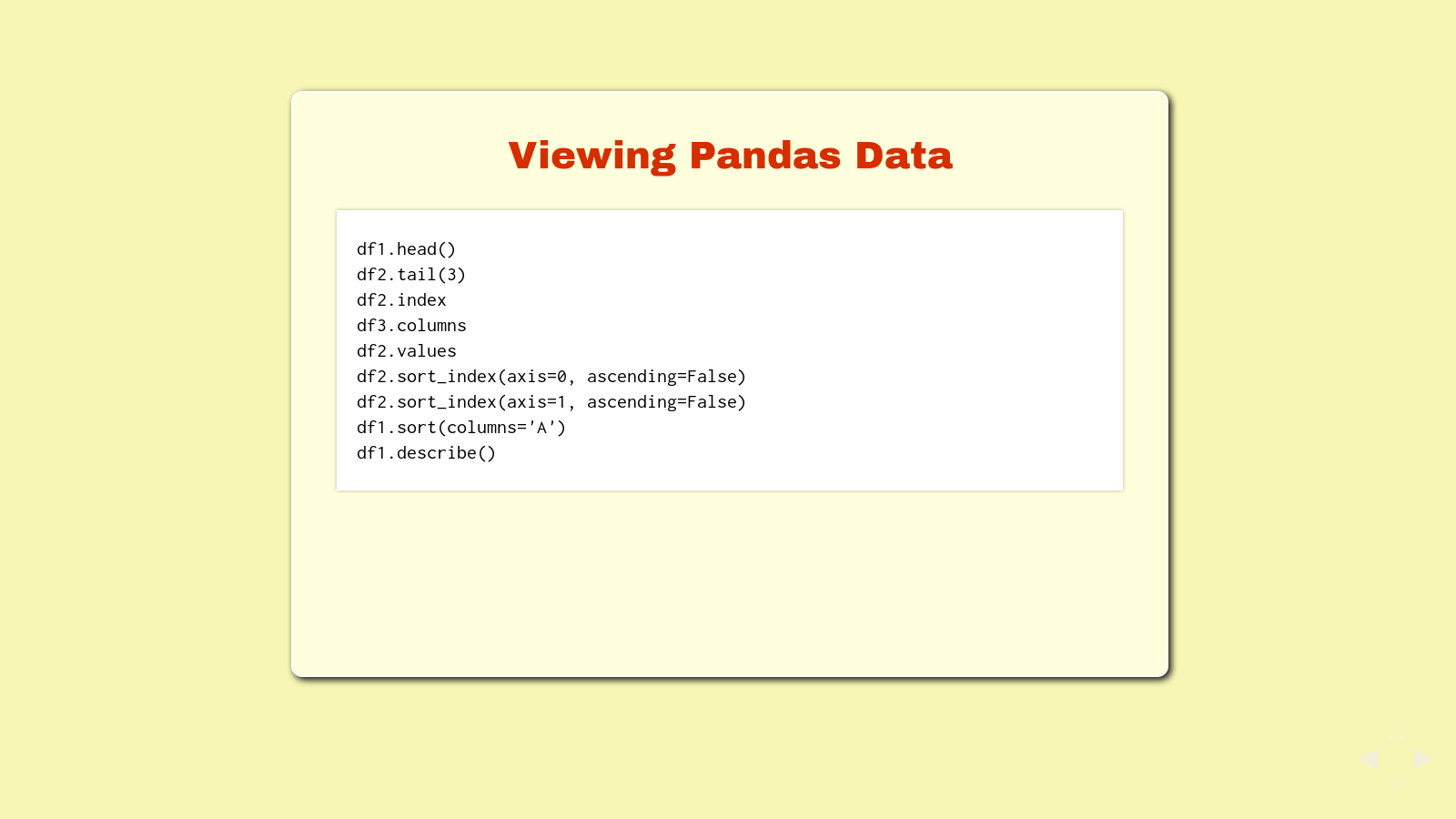 Slide: Viewing data