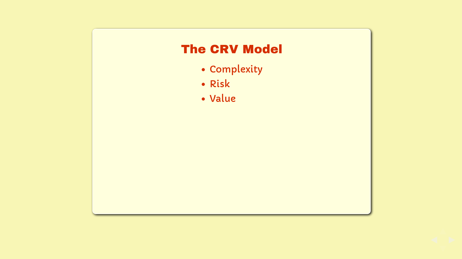 Slide: The CRV Model