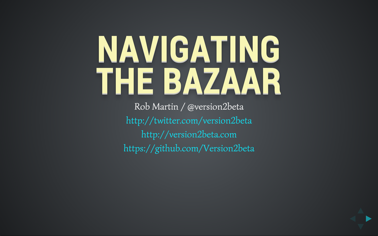 Slide: @version2beta and contact info