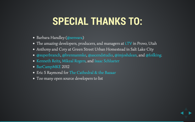 Slide: Special thanks.