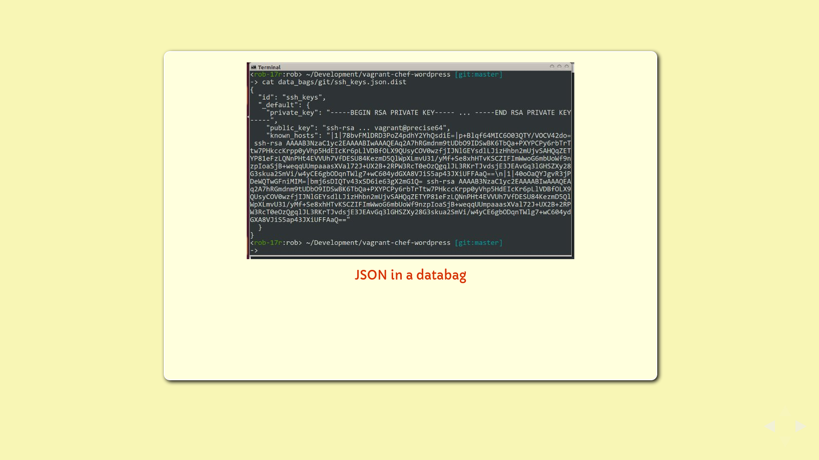 Slide: databag json