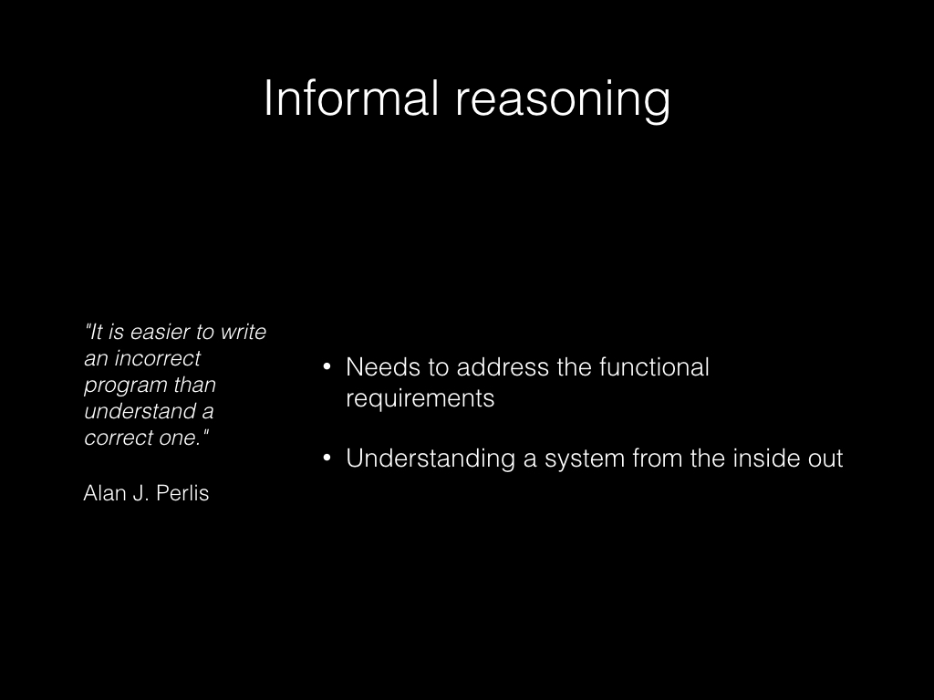 Slide: Informal reasoning.
