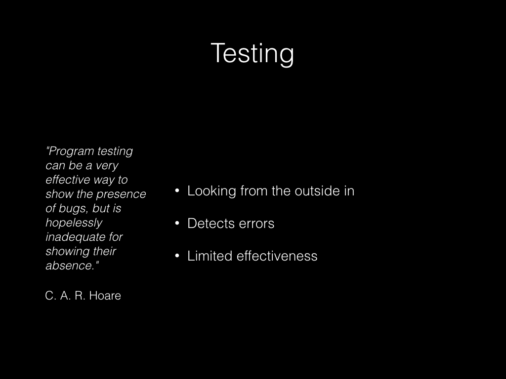 Slide: Testing.